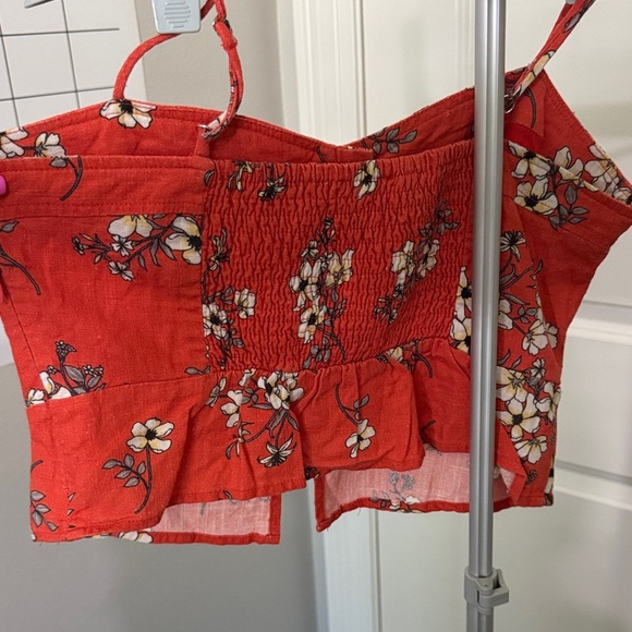 Miss Me Orange Red Floral Camisole Top - Picture 5 of 10